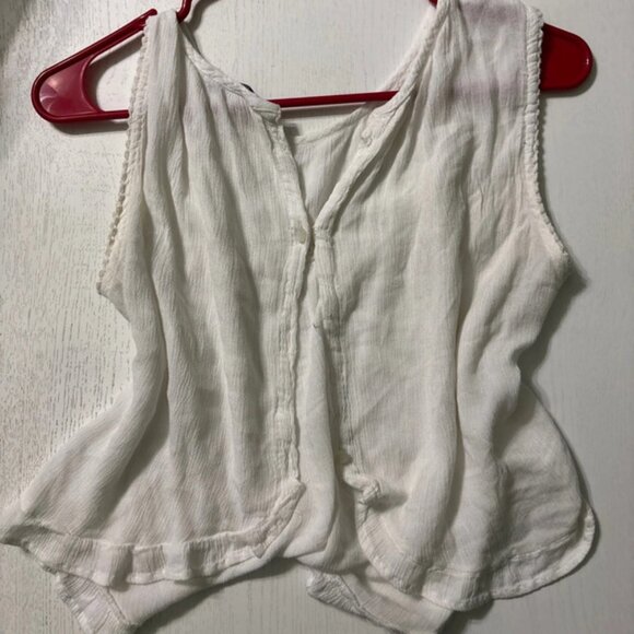 White Flowy Vest - Picture 1 of 1